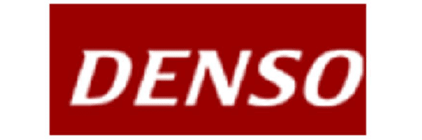 DENSO white text on red rectangular background logo