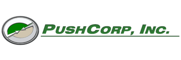 PushCorp green logo with circular emblem